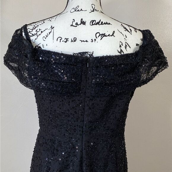 Teri Jon by Rickie Freeman Sequin Mesh Midi-Dress size 12 - Picture 9 of 13